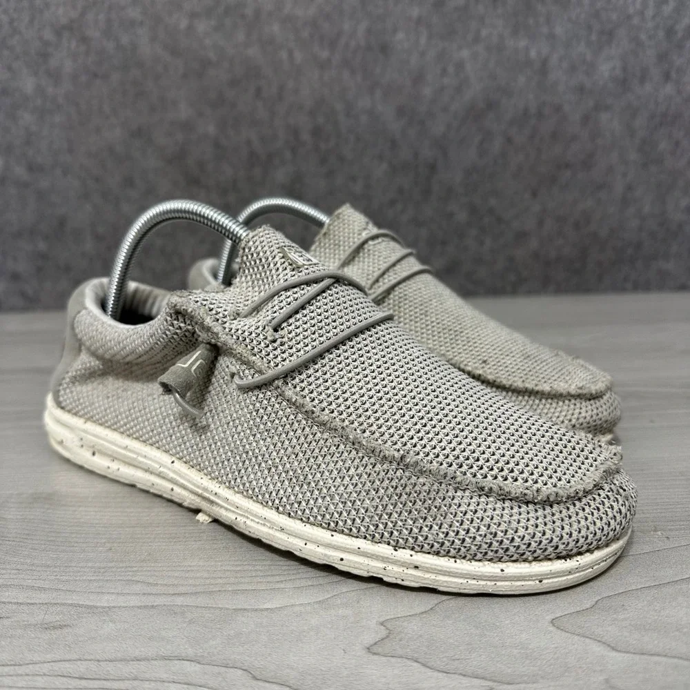 Hey Dude Wally Sox Mens Size 9 Gray Slip On Loafers Lightweight Comfort Casual‎